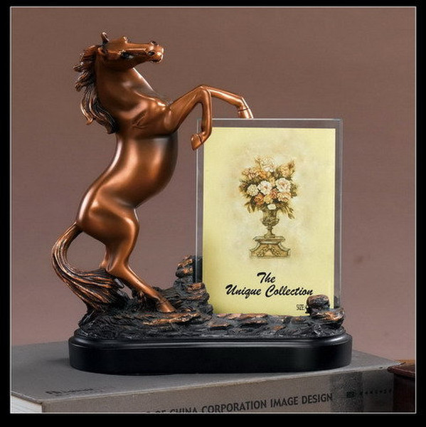Picture Frame Horse Stallion Sculpture Add your Photo Statue Decor